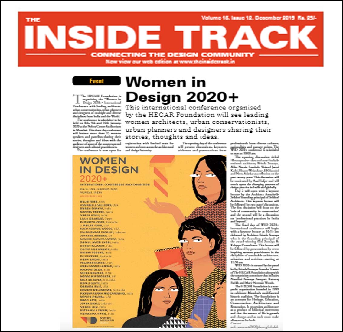 Women in Design 2020+, The Inside Track - December 2019